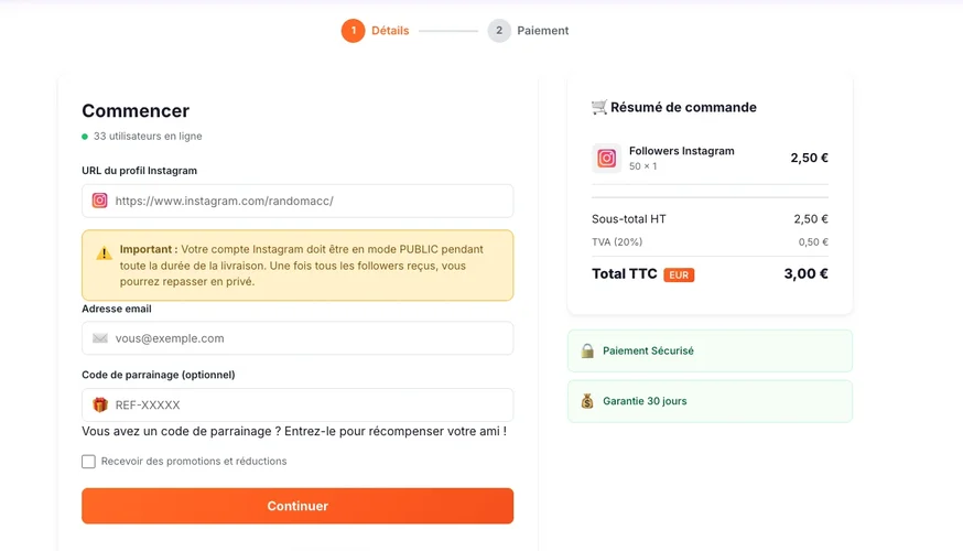 Acheter des followers Instagram — commande Followers Lab
