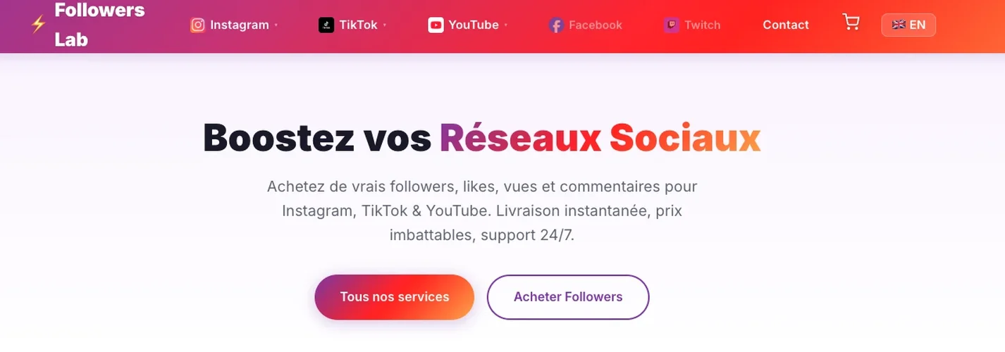 Followers Lab - meilleur site achat followers Instagram comparatif 2026